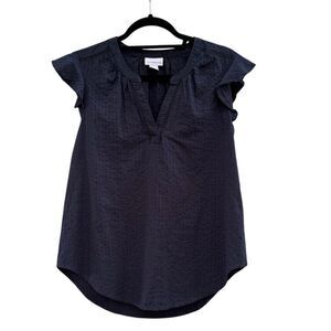NWT Liz Claiborne Women's Navy Blue V Neck Blouse Size XS